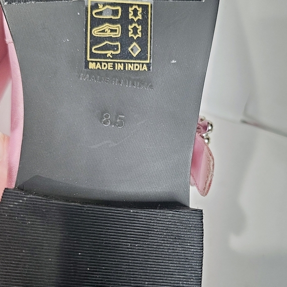 Free People Rumor Diamante Mary Janes Flats Pink Faux Leather - Picture 8 of 10